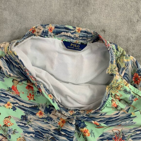Polo Ralph Lauren Shorts Mens Large Swim Trunks Lined Hawaiian Floral Hula Girls - Picture 6 of 10